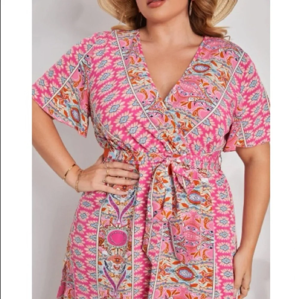 Boho floral print butterfly sleeve maxi dress